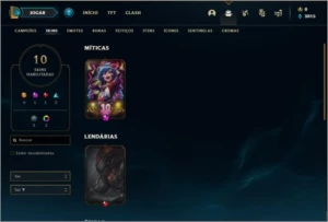 Conta platina 4 com 46 champs e 10 skins ( MAIN TOP / ADC ) - League of Legends LOL