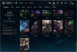 Conta platina 4 com 46 champs e 10 skins ( MAIN TOP / ADC ) - League of Legends LOL