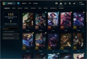 Conta platina 4 com 46 champs e 10 skins ( MAIN TOP / ADC ) - League of Legends LOL
