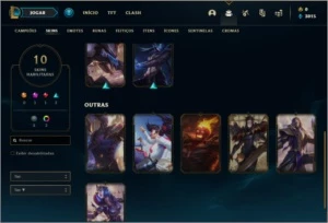 Conta platina 4 com 46 champs e 10 skins ( MAIN TOP / ADC ) - League of Legends LOL