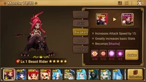 Reroll Summoners War lvl10 com Beast Rider Fire - Masha