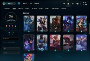Conta DIAMANTE 4 BARATA com 36 skins e 59 champs - League of Legends LOL