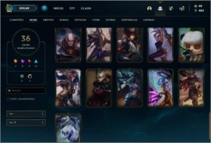 Conta DIAMANTE 4 BARATA com 36 skins e 59 champs - League of Legends LOL