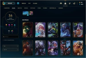 Conta DIAMANTE 4 BARATA com 36 skins e 59 champs - League of Legends LOL