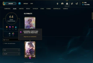 Conta bronze 3 com 120 Champs e 64 Skins ( MAIN ADC / TOP ) - League of Legends LOL