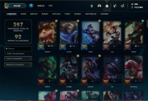 Conta bronze 3 com 120 Champs e 64 Skins ( MAIN ADC / TOP ) - League of Legends LOL
