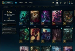 Conta platina 3 com 24 skins e 68 champs ( MAIN SUP ) - League of Legends LOL