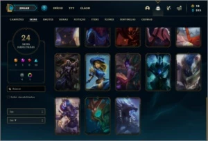 Conta platina 3 com 24 skins e 68 champs ( MAIN SUP ) - League of Legends LOL