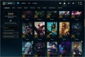 Conta platina 3 com 24 skins e 68 champs ( MAIN SUP ) - League of Legends LOL