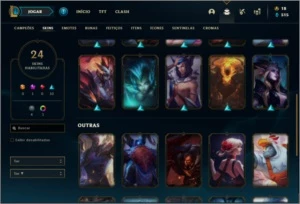 Conta platina 3 com 24 skins e 68 champs ( MAIN SUP ) - League of Legends LOL