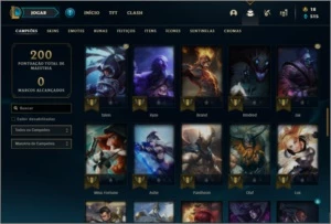 Conta platina 3 com 24 skins e 68 champs ( MAIN SUP ) - League of Legends LOL