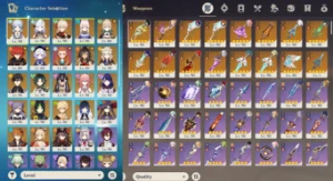 23 Chars T5 + 16 Armas T5 + Skin Ayaka E Keqing + Star Rail - Honkai: Star Rail