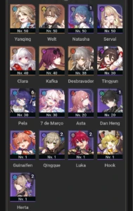 23 Chars T5 + 16 Armas T5 + Skin Ayaka E Keqing + Star Rail - Honkai: Star Rail
