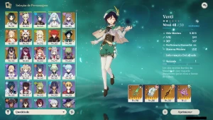 GENSHIN IMPACT - AR55 7 personagens T5 + 4 Armas T5