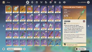 GENSHIN IMPACT - AR55 7 personagens T5 + 4 Armas T5