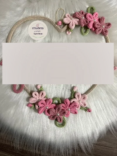 Guirlanda de Coração jardim personalizado em Tricotin - Artesanato e Personalizados