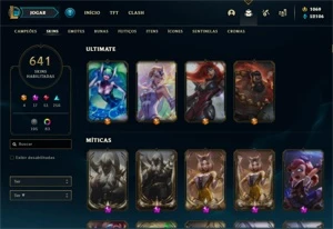 Conta LoL de 2014, 641 skins, elo diamante 2 - League of Legends