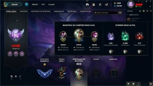 Conta LoL de 2014, 641 skins, elo diamante 2 - League of Legends