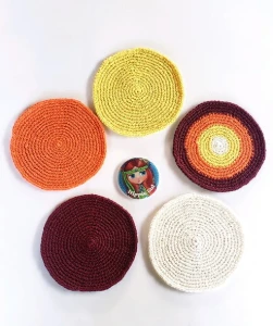 Porta Copos em Crochê - Artesanato e Personalizados