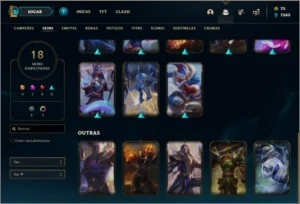 Conta platina 3 com 18 skins e 42 champs ( 2 vitoriosas ) - League of Legends LOL