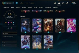 Conta platina 3 com 18 skins e 42 champs ( 2 vitoriosas ) - League of Legends LOL