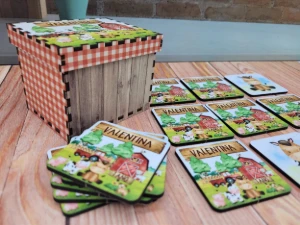 Jogo da Memória Fazendinha em MDF com 12 Pares - Artesanato e Personalizados