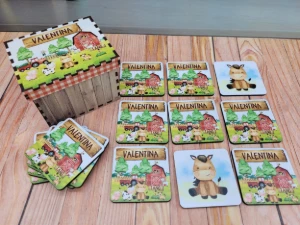 Jogo da Memória Fazendinha em MDF com 12 Pares - Artesanato e Personalizados