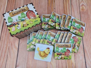 Jogo da Memória Fazendinha em MDF com 12 Pares - Artesanato e Personalizados