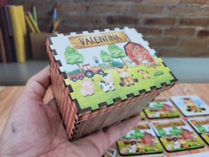 Jogo da Memória Fazendinha em MDF com 12 Pares - Artesanato e Personalizados