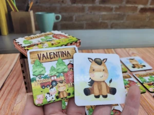 Jogo da Memória Fazendinha em MDF com 12 Pares - Artesanato e Personalizados