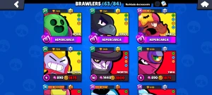 Conta brawl stars 4 lendários bem upada com diversas skins!!