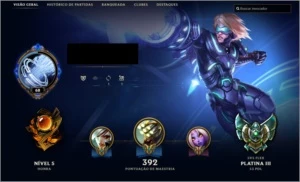 Conta platina 5, lv 75, 185 Skins - League of Legends LOL