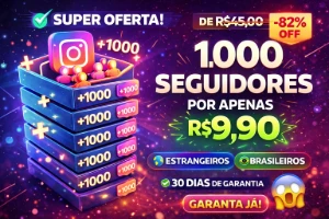 [MAIS VENDIDO] 100 Seguidores Instagram por apenas R$ 9,90 - Redes Sociais