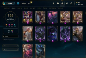 Conta Diamante 2 com TODOS os champs e 326 Skins ( MAIN JG ) - League of Legends LOL