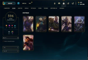 Conta Diamante 2 com TODOS os champs e 326 Skins ( MAIN JG ) - League of Legends LOL