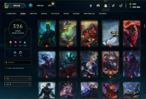 Conta Diamante 2 com TODOS os champs e 326 Skins ( MAIN JG ) - League of Legends LOL