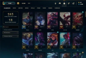 Bronze 3 com 90 Champs e 60 Skins + 2 Prestigio da Vayne - League of Legends LOL