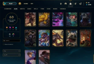 Bronze 3 com 90 Champs e 60 Skins + 2 Prestigio da Vayne - League of Legends LOL