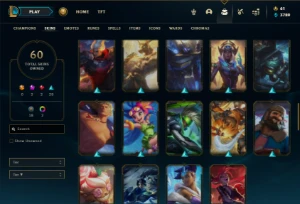 Bronze 3 com 90 Champs e 60 Skins + 2 Prestigio da Vayne - League of Legends LOL