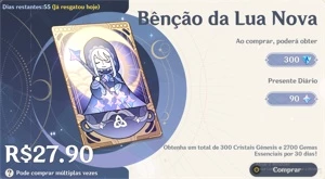 Conta End game com benção e passe - Genshin Impact