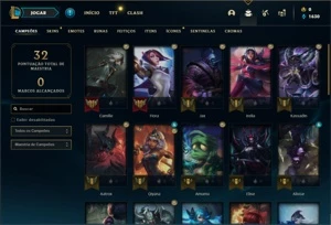 Conta Diamante 3 com 36 Champs e 11 Skins + 34 Espolios - League of Legends LOL