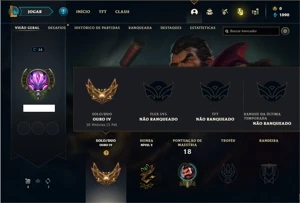 Conta ouro 4 com 25 Champs e 3 Skins - League of Legends LOL