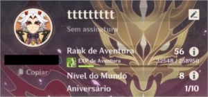 GENSHIN IMPACT CONTA AR 56 COM VÁRIOS PERSONAGENS E ARMAS T5