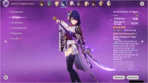GENSHIN IMPACT CONTA AR 56 COM VÁRIOS PERSONAGENS E ARMAS T5