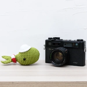 Mini Baleia Verde com Chapéu em Amigurumi - Artesanato e Personalizados