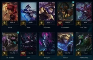 Conta - Platina 4, 90 Campeões, 30 Skins, 1 Vitoriosa - League of Legends LOL