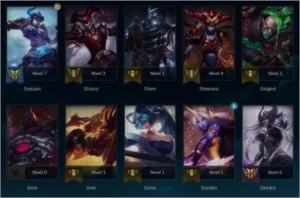 Conta - Platina 4, 90 Campeões, 30 Skins, 1 Vitoriosa - League of Legends LOL
