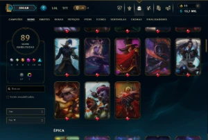 Esmeralda 4 com 145 Champs e 89 Skins - League of Legends LOL