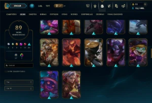 Esmeralda 4 com 145 Champs e 89 Skins - League of Legends LOL