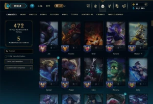 Esmeralda 4 com 145 Champs e 89 Skins - League of Legends LOL